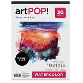 artPOP! Watercolor Pad, 9" x 12", 30 Sheets, Acid-Free Paper, 140lb (300gsm), Perfect for Most Wet & Dry Media, Ideal for Beginners, Students, Artists