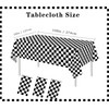 Laroder 3 Pcs Black and White Checkered Tablecloth Plastic Checkered