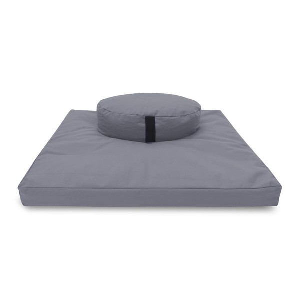 Bean Products Zafu & Zabuton Meditation Cushion, Round, Cotton Stone
