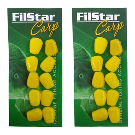 PRO FILSTAR Artificial Bait Set Corn 20 Yellow Pieces - Artificial Carp Fishing Lure Set - Carp Bait - Fishing Bait - Hook Fishing Accessories - Soft Bait - Boilies Stopper - Method Feeder Bait -
