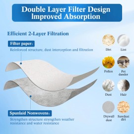 10 Pack VF3503 Repalcement Shop Vac Filter Bags Compatible with Ridgid 6-9 Gallon Wet/Dry VacsColor: White