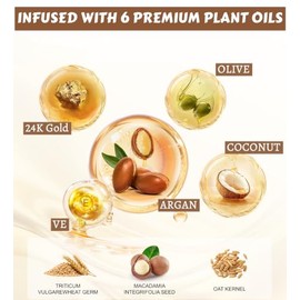 Aceite Capilar De Oro De 24 Quilates Fabricado En El Reino Unido – Sérum Reparador Y Abrillantador Con Aceites De Coco, Argán Y Oliva – Protector Térm