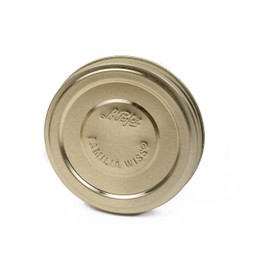 Le Parfait Screw Top Jar Wide Mouth French Glass Jar | Ideal for Food and Soup Storage, Canning, Flour, Brown Sugar, and other Baking Supplies (3L/96oz, Single, Gold)