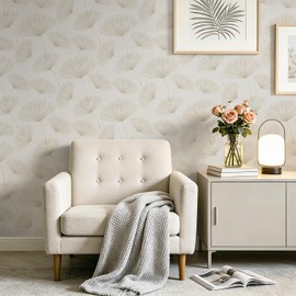 Neutral Botanical Peel and Stick Wallpaper Modern Farmhouse Contact Paper