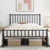 Topeakmart Black Metal Queen Size Bed Frame with Headboard and