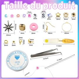 Toaob 7940 Pieces 4 mm Beads for Threading Beads and 6 mm Polymer Clay Jewellery Making DIY for DIY Necklace Making Pendant Bracelet Set