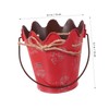 Levemolo 1pc Retro Wavy Flower Bucket Durable Iron Flowerpot with