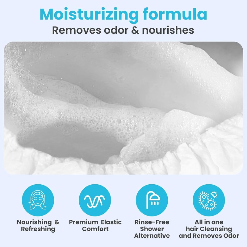 Drench Shampoo Caps No Rinse - Waterless Shampoo Cap and