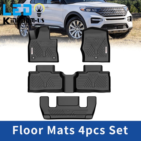 LEDKINGDOMUS Floor Mats Floor Liners Set for 2020-2025 Ford Explorer