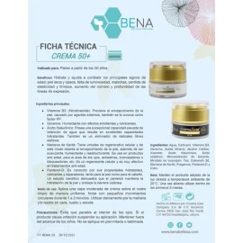 Crema Facial Antiedad para Hombre Bena de 50+ con Ácido Hialurónico