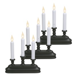 Xodus Innovations FPC1330A-3 Battery Operated 10" Window Candles with Tilt to Change Flame Color and Dusk to Dawn Light Sensor 3 Candelabra Base (Pack of 3), Black/Aged Bronze