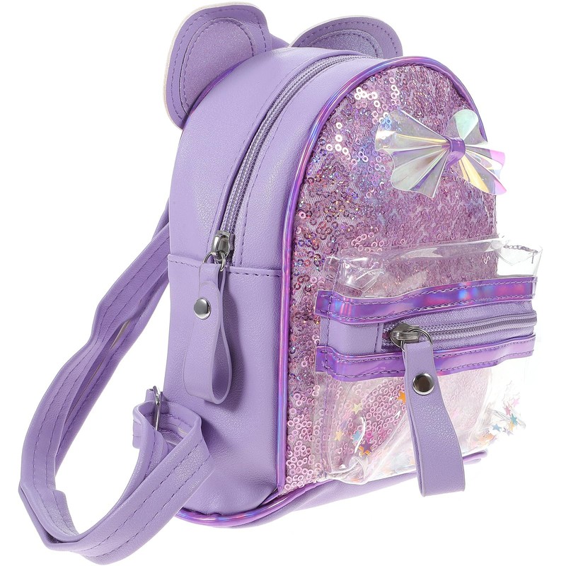 VALICLUD Kids Backpack Mini Cat Backpack Purse Holographic Backpack Sequin