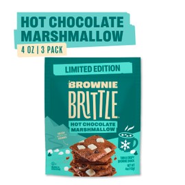 Brownie Brittle – Hot Chocolate Marshmallow Thin and Crispy Sweet Snacks (Pack of 3, 4 oz), Rich Gourmet Brownie Bites Dessert