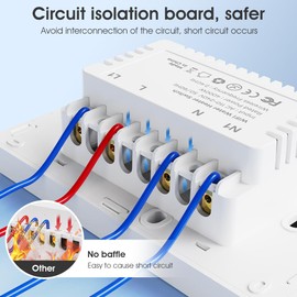SMATRUL Smart Water Heater Switch with USB C Port, 20A Smart Switch Compatible with Alexa Google Home, WiFi Touch Switch has Fluorescent Strip Design, Manual Countdown,Timing, Memory Functions (Black)