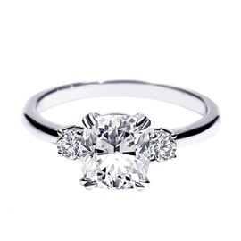 TIANYU GEMS 1.5Ct Moissanite Engagement Ring, Solid Sterling Silver 18K Real Gold Plated DF Color VVS Elongted Cushion Crushed lce Cut Moissanite Engagement Rings for Women Wedding Memorial Day Party