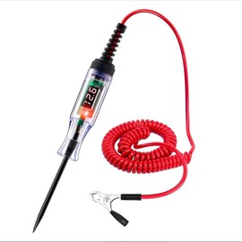 Heavy Duty 5-90V Digital LED Circuit Tester, Auto Bidirectional Light Tester, Electrical Voltage Tester with Extended Spring Wire