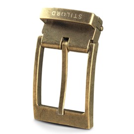 STILORD Belt Buckle Pin Buckle for Belt 35 mm Wide Vintage Belt Buckle Antique Belt Buckle Replacement Buckle for Interchangeable Belt, Antique Bronze I