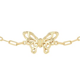 NOELANI Armband 925 Sterling Silber Damen Armschmuck, 16+3 cm, Gold, Schmetterling, Kommt in Schmuck Geschenk Box, 2039631