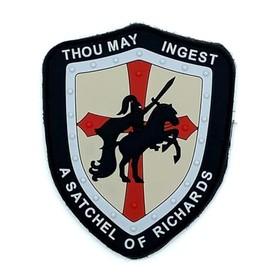 Thou May Ingest a Satchel of Richards PVC Patch - with Hook and Loop, 4"