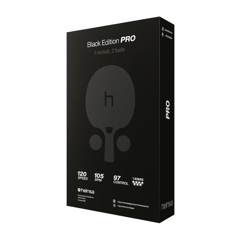 heinsa Black Edition Pro - Carbon Table Tennis Bat with