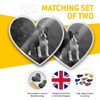 Awesome 2 x Heart Stickers 10 cm - BW -