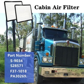 Cabin Air Filter Fit For Kenworth 660 T680 T800 T880 & Peterbilt 387 567 579 - Replaces S-9034, F37-1018, S28571, PA30269, AF56102 (2 Pack)