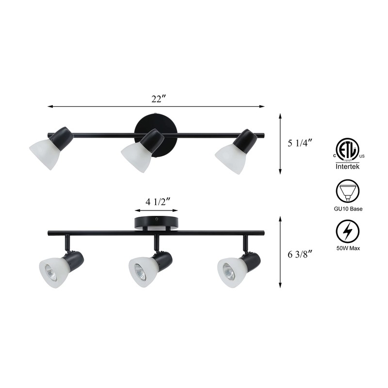 XiNBEi Lighting Track Light, 3 Light Kitchen Ceiling Light with