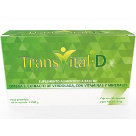 Transvital D Suplemento Alimenticio a Base de Omega 3, Extracto de Verdolaga con Vitaminas y Minerales 30 cpsulas                                     