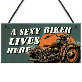 Red Ocean Funny Motorcycle Signs - Biker Gifts For Dad Grandad Brother Uncle - Perfect for Bikers, Riders, and Motorcycle Enthusiasts - Garage, Man Cave Decor Signs