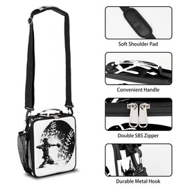 Baseball Player Ball Pattern Lunch Boxes Bag for Kids Cooler Bag Reusable Lunch Box Containers Insulated Lunch Bag