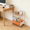 DYRABREST 2-Tier Rolling End Table with Storage, Cream White Frame
