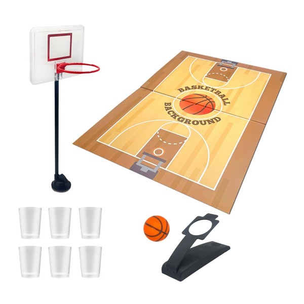Zummy Mini Basketball Party Drinking Game W/ 6 Shot Glasses