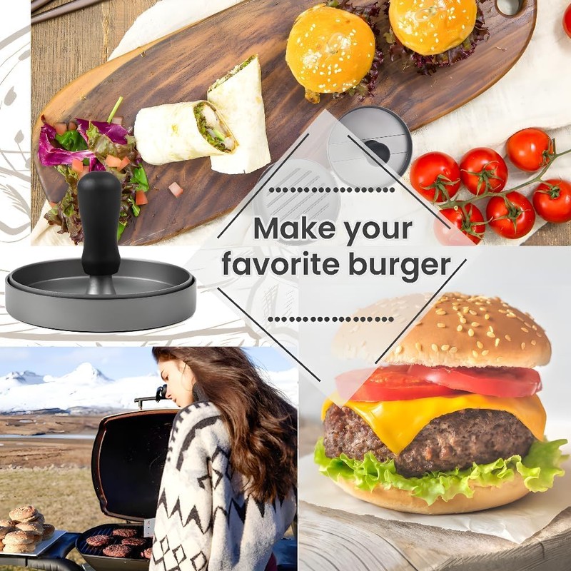 MEETOZ Burger Press Patty Maker - Kitchen Mold Hamburger Press