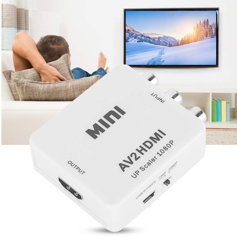 Video Audio Adapter, Flexible RCA to HDMI Converter HD for