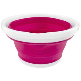 Foldable Silicone Collapsible 2.65 Gallon Bucket – Pink, Portable and Space-Saving for Easy Storage