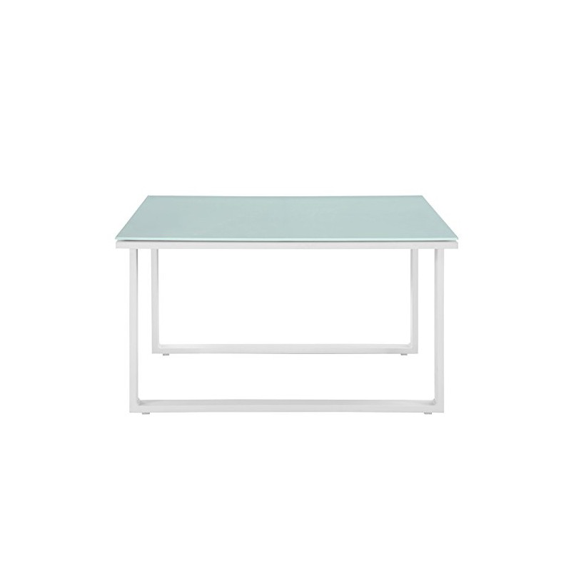 Modway Fortuna Aluminum Outdoor Patio Side Table in White