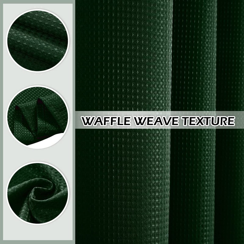 SPXTEX Dark Green Shower Curtains 72 inches Long Waterproof Fabric