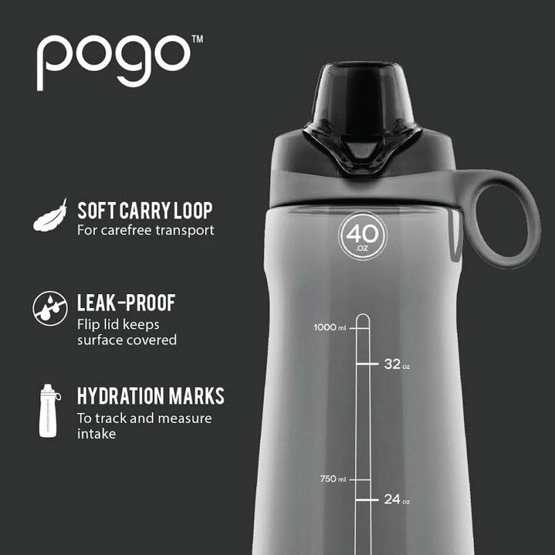 Pogo BPA-Free Tritan Plastic Water Bottle with Chug Lid, 40