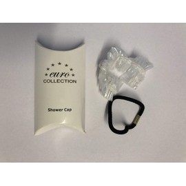 Individually Boxed Shower Caps and Pony Tail Ring for Hotels and Travel-Friendly Shower Caps and Pony Tail Ring Guest House Waterproof Essentials Shower Caps B&B Euro and Eurosplash Pack 25