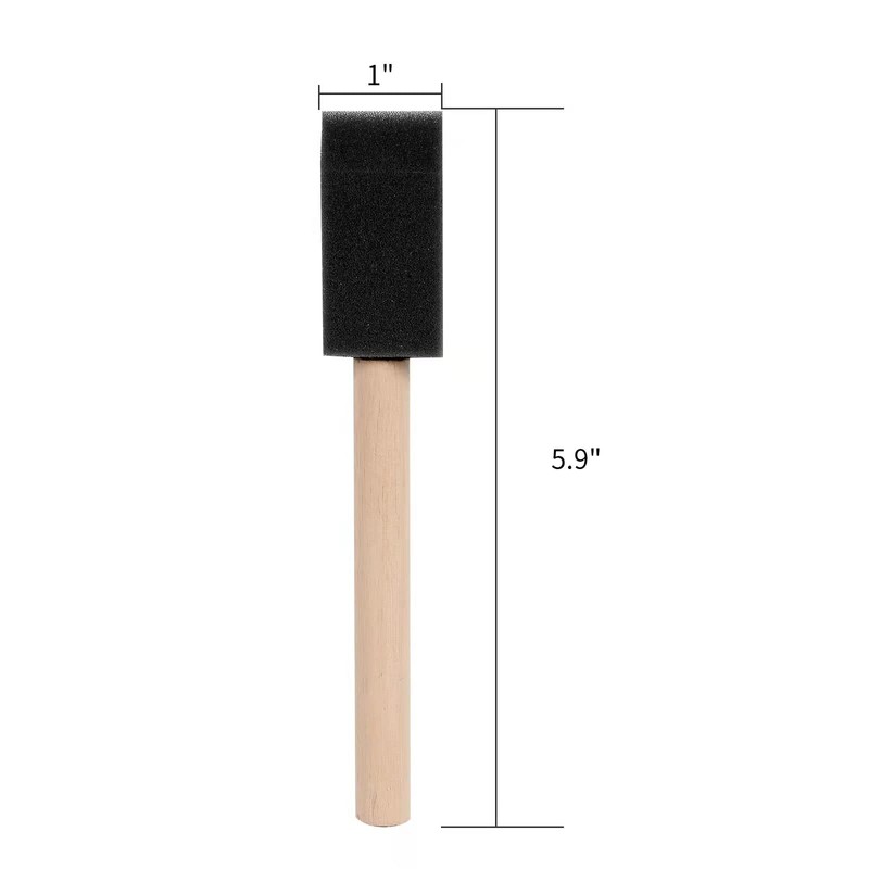 Mister Rui Poly Foam Paint Brushes, 12 Pack, 1 Inch