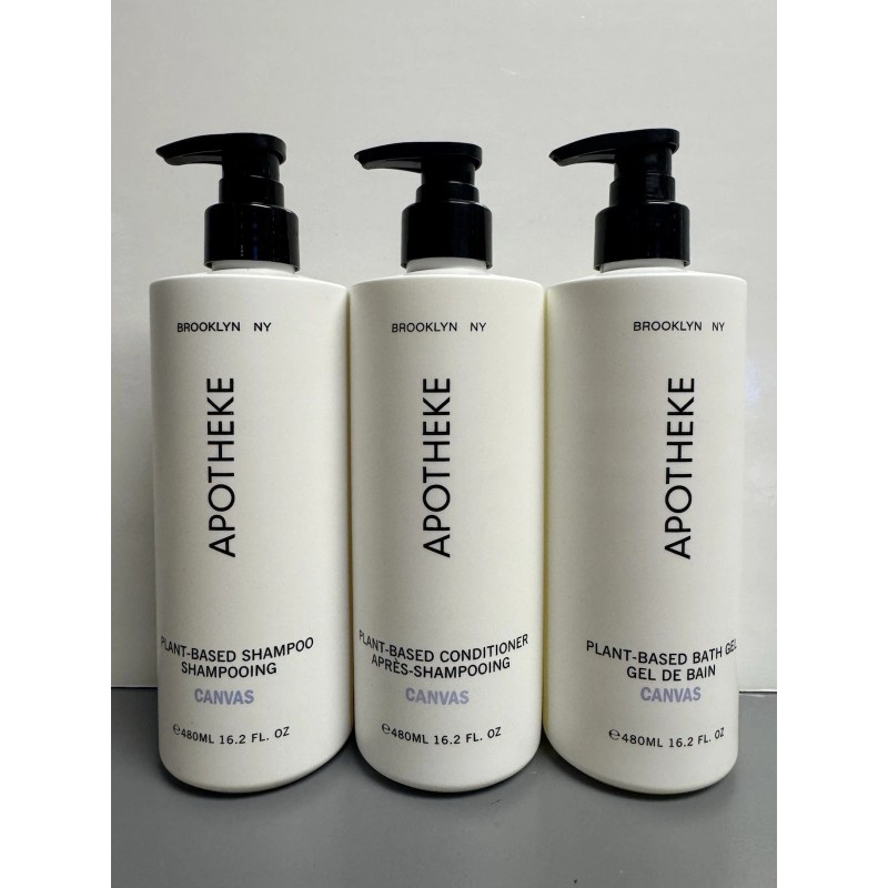 Apotheke 3 PACK Set Apotheke CANVAS Shampoo Conditioner Body Wash