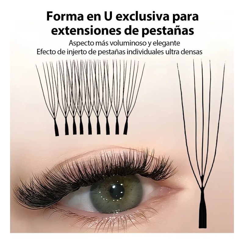 Pestañas Postizas Itntfn 5d Forma U Naturales Y Voluminosas