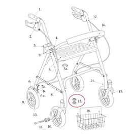 Stem Bearings for Drive 10257 Rollator - (Set of 2) - Drive Model(s): 10257