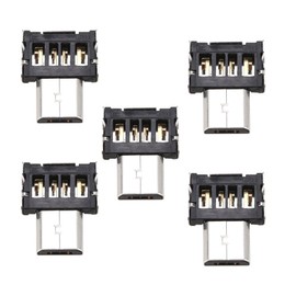 NFHK 5pcs Ultra Mini DM Micro USB 5pin OTG Adapter Connector for Cell Phone Tablet USB Cable Flash Disk
