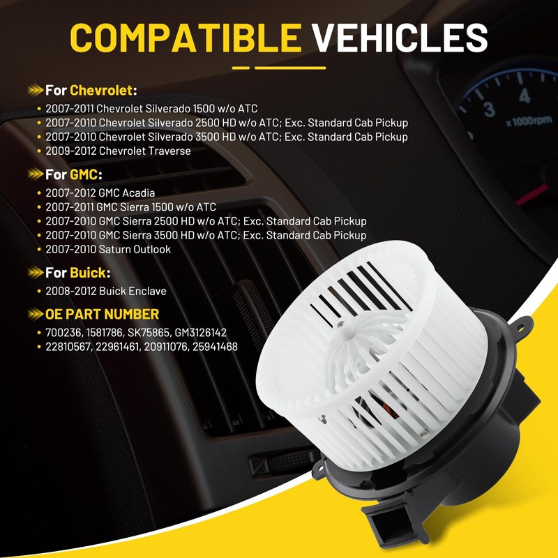 700236 HVAC Blower Motor Fit for Buick Enclave 2008-2012, for