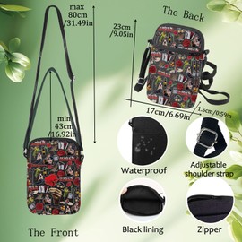 KEYCHIN Orpheus Musical Crossbody Bag Orpheus & Eurydice Gift Red Carnations Musical Shoulder Bag Hades & Persephone Merch, Red Rose Cb, Fashion