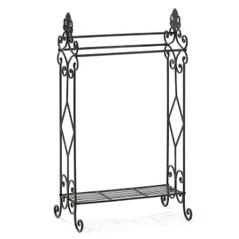 Standing Towel Rack for Bathroom,3-Tier Floor Freestanding Towel Racks with Storage Shelf,Antique Towel Holder Stand-21.75”×13”×38”