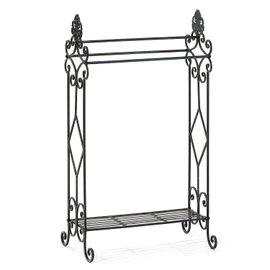 Standing Towel Rack for Bathroom,3-Tier Floor Freestanding Towel Racks with Storage Shelf,Antique Towel Holder Stand-21.75”×13”×38”