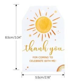 Anwyll Boho Sun 1st Birthday Party Thank You Gift Tags,Thank You Favor Gift Tags,50 Pcs First Trip Around The Sun Party Favor Gift Tags with String for Baby Shower, Party Decorations,Birthday