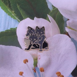 Three Head Wolf 3 Headed Dog Cerberus 1.25" Enamel Pin Badge